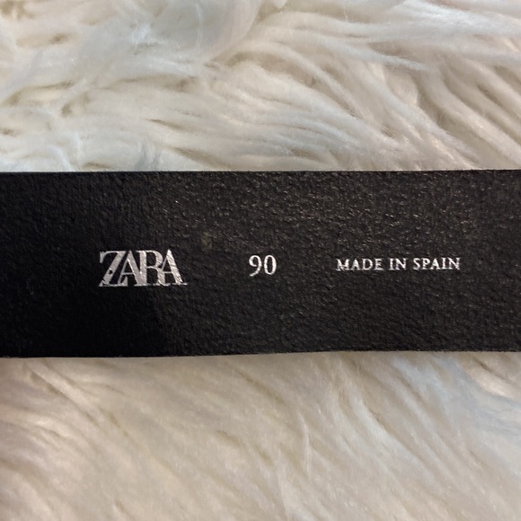 ZARA 100% LEATHER MAN BELT SIZE 34 color black see all photos - Picture 4 of 12